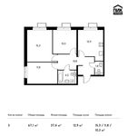 Планировка 3-комнатной квартиры, 67,1 м2