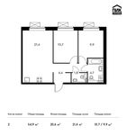 Планировка 2-комнатной квартиры, 54,9 м2