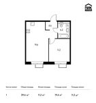 Планировка 1-комнатной квартиры, 39,6 м2