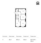 Планировка 3-комнатной квартиры, 65 м2