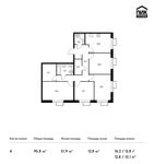 Планировка 4-комнатной квартиры, 94,6 м2