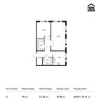 Планировка 2-комнатной квартиры, 69 м2