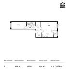 Планировка 2-комнатной квартиры, 68,9 м2