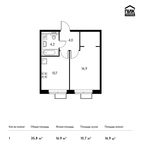 Планировка 1-комнатной квартиры, 35,8 м2