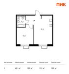 Планировка 1-комнатной квартиры, 45,1 м2