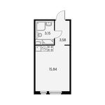 Планировка квартиры студии, 22,9 м2