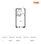 Планировка квартиры студии, 22,3 м2