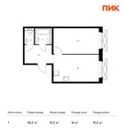 Планировка 1-комнатной квартиры, 42,2 м2