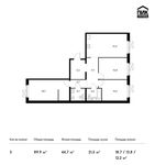 Планировка 3-комнатной квартиры, 89,9 м2