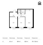 Планировка 2-комнатной квартиры, 61,1 м2
