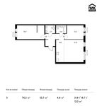 Планировка 3-комнатной квартиры, 76,2 м2