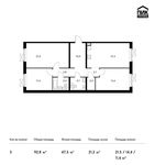 Планировка 3-комнатной квартиры, 92,8 м2