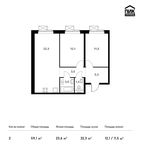 Планировка 2-комнатной квартиры, 59,1 м2