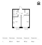 Планировка 1-комнатной квартиры, 33,7 м2