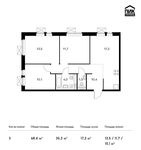 Планировка 3-комнатной квартиры, 68,4 м2