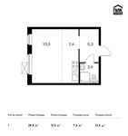 Планировка квартиры студии, 28,8 м2