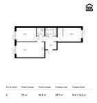 Планировка 2-комнатной квартиры, 70 м2