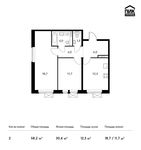 Планировка 2-комнатной квартиры, 58,2 м2