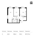 Планировка 2-комнатной квартиры, 60 м2