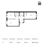 Планировка 2-комнатной квартиры, 72,1 м2