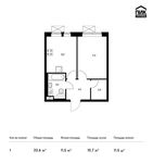Планировка 1-комнатной квартиры, 33,6 м2