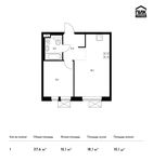 Планировка 1-комнатной квартиры, 37,6 м2