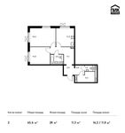 Планировка 2-комнатной квартиры, 65,6 м2