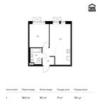 Планировка 1-комнатной квартиры, 36,3 м2
