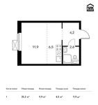 Планировка квартиры студии, 25,2 м2