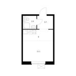 Планировка квартиры студии, 23,3 м2