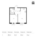 Планировка 1-комнатной квартиры, 39,5 м2