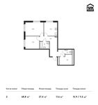 Планировка 2-комнатной квартиры, 68,8 м2
