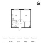 Планировка 1-комнатной квартиры, 39,1 м2