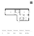 Планировка 2-комнатной квартиры, 70 м2