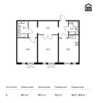 Планировка 2-комнатной квартиры, 69,1 м2