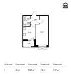 Планировка 1-комнатной квартиры, 35 м2