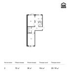 Планировка 2-комнатной квартиры, 70 м2