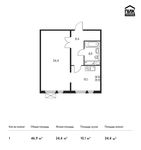 Планировка 1-комнатной квартиры, 46,9 м2