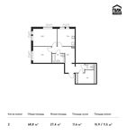 Планировка 2-комнатной квартиры, 68,8 м2