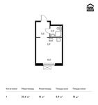 Планировка квартиры студии, 23,4 м2