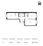 Планировка 2-комнатной квартиры, 65,5 м2