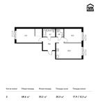 Планировка 2-комнатной квартиры, 68,6 м2