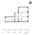 Планировка 3-комнатной квартиры, 87,3 м2