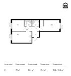 Планировка 2-комнатной квартиры, 72 м2
