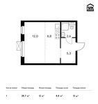 Планировка квартиры студии, 28,7 м2