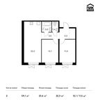 Планировка 2-комнатной квартиры, 59,1 м2