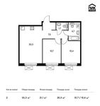 Планировка 2-комнатной квартиры, 55,3 м2