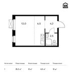 Планировка квартиры студии, 25,2 м2