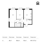 Планировка 2-комнатной квартиры, 60 м2