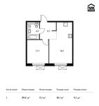 Планировка 1-комнатной квартиры, 39,5 м2